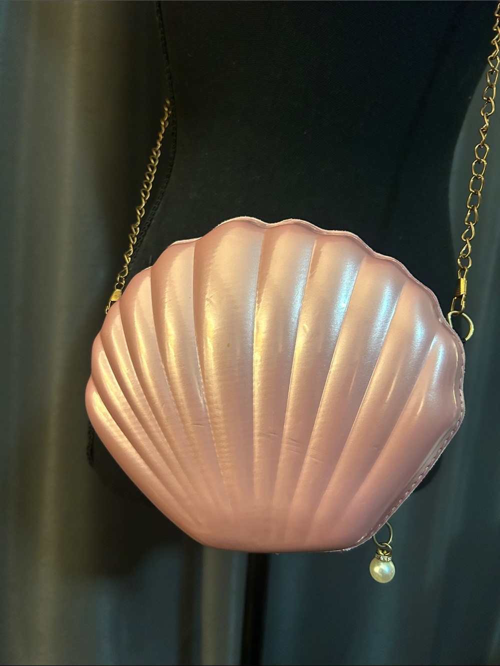 Source Unknown Pink Shell Crossbody with Gold Chain - Picture 2 of 4